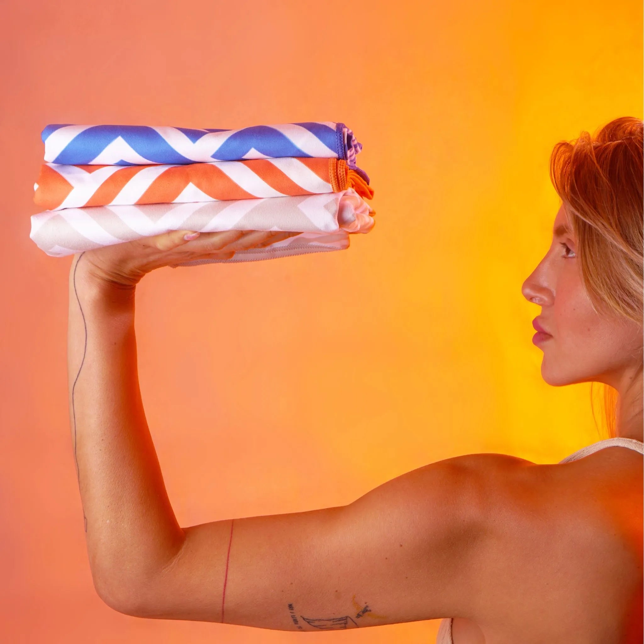 Muye Towels Mykonos Blue, Mykonos Beige, Mykonos Orange