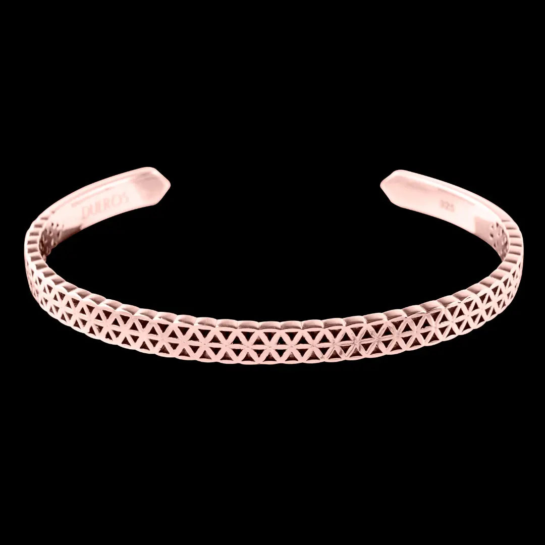 DUEROS Flower of Life Bangle Rose Gold Plated