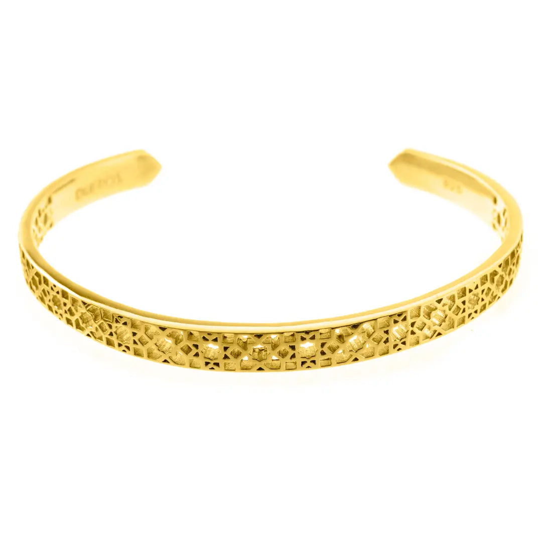 DUEROS Mosaic Bangle Yellow Gold Plated
