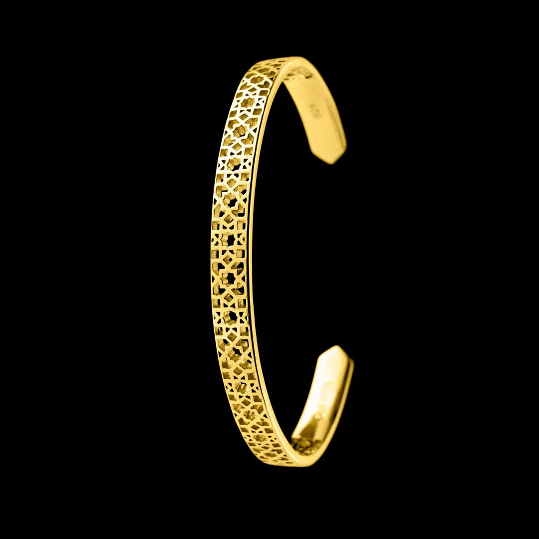 DUEROS Mosaic Bangle Yellow Gold Plated