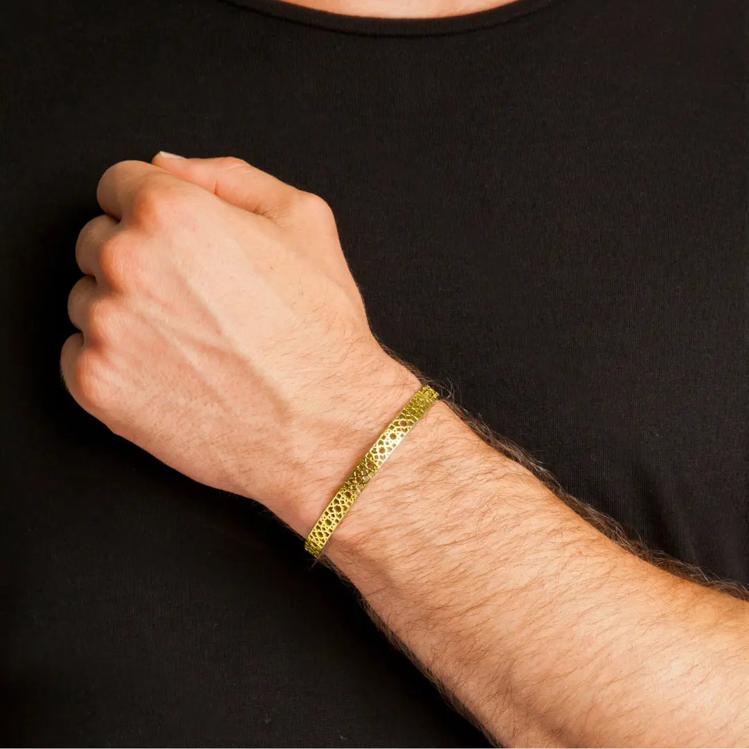 DUEROS Mosaic Bangle Yellow Gold Plated