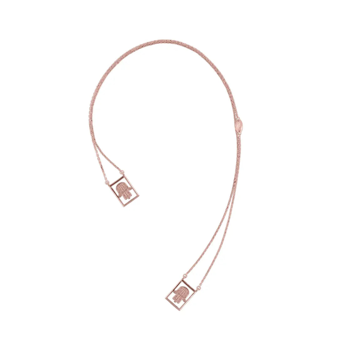 Dueros hand of fatima necklace 18K rose gold plated for men and women