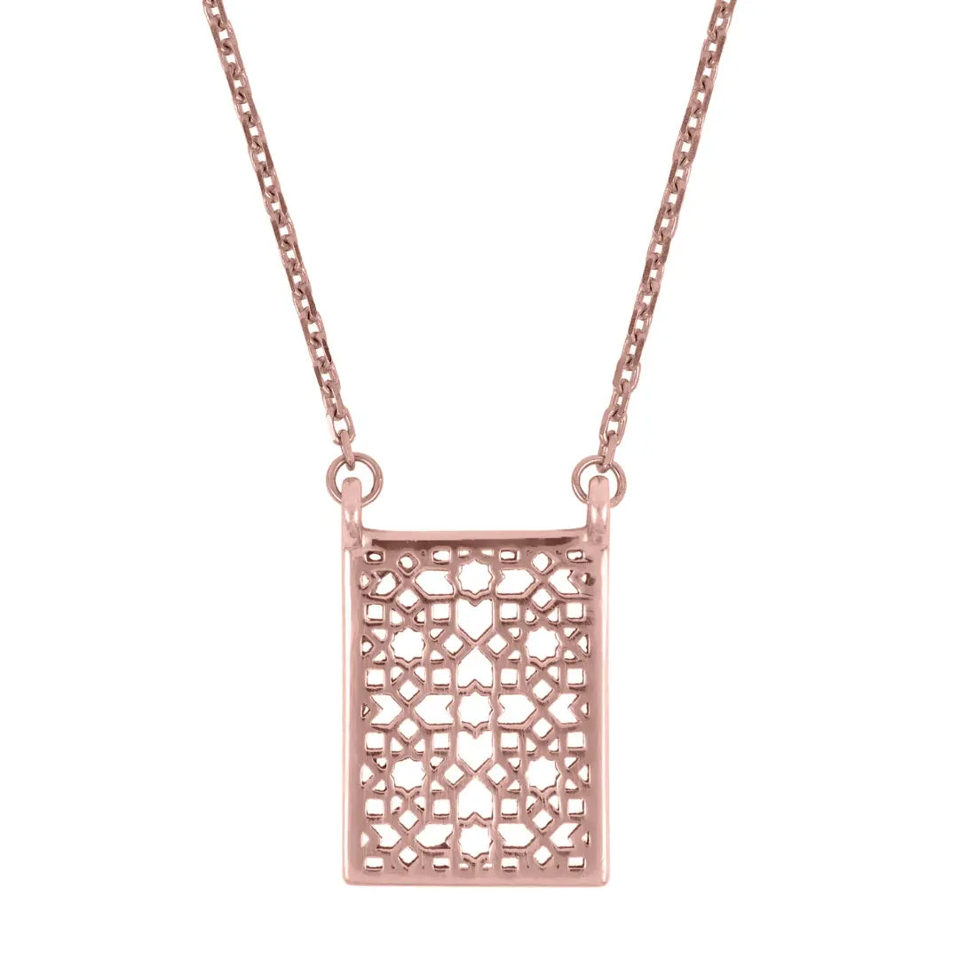 Dueros Mosaic Necklace 18K Rose Gold Plated for men and women