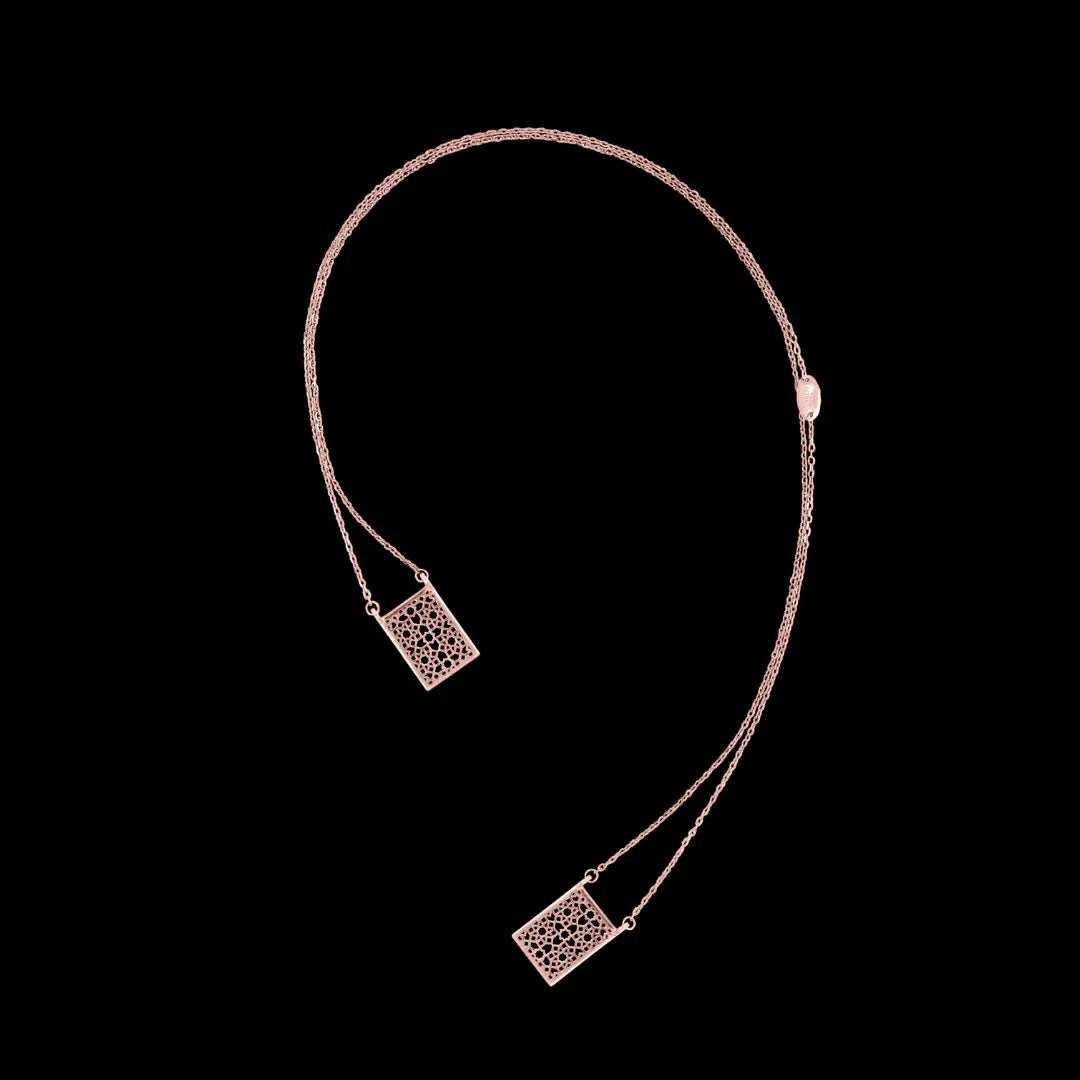 Dueros Mosaic Necklace 18K Rose Gold Plated for men and women
