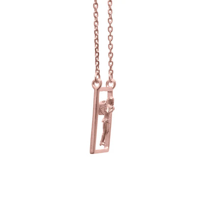 DUEROS Guardian Angel Necklace Rose Gold Plated