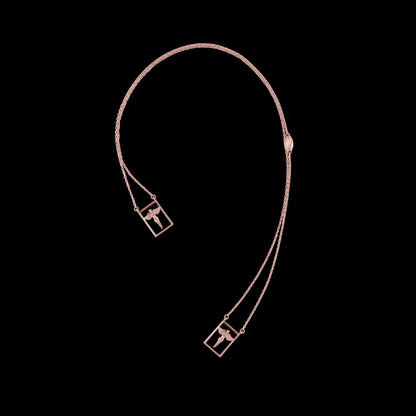 DUEROS Guardian Angel Necklace Rose Gold Plated