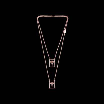 DUEROS Guardian Angel Necklace Rose Gold Plated