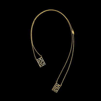 DUEROS Escapulario Balance Necklace Yellow Gold Plated