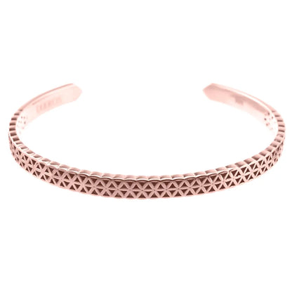 DUEROS Flower of Life Bangle Rose Gold Plated