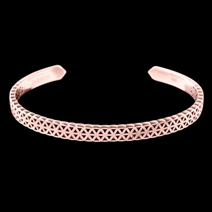 DUEROS Flower of Life Bangle Rose Gold Plated