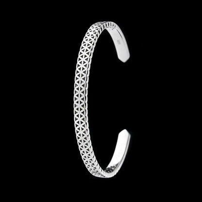 DUEROS Flower of Life Bangle 925 Sterling Silver