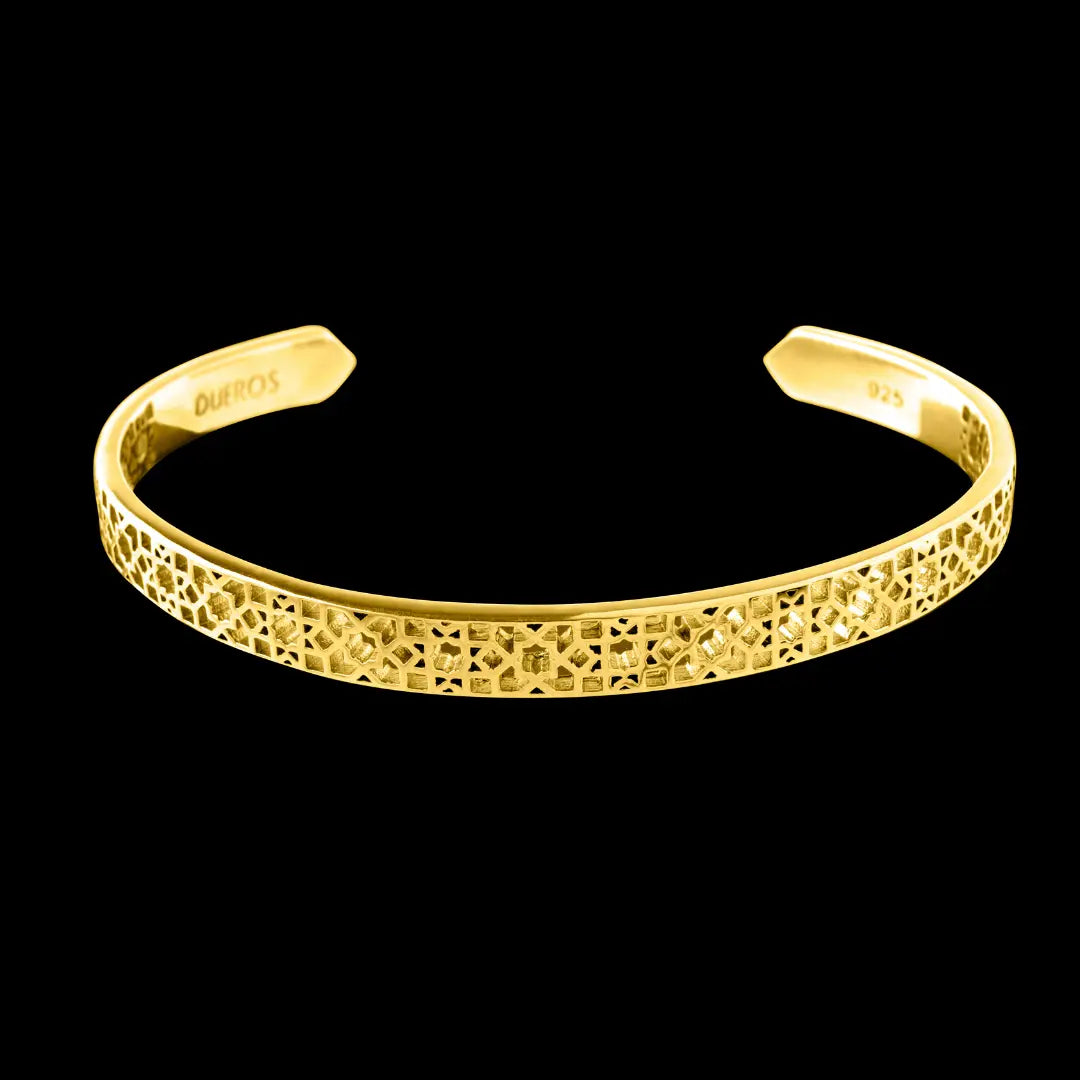 DUEROS Mosaic Bangle Yellow Gold Plated