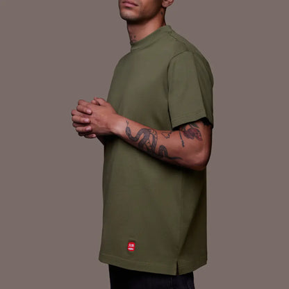 KYODAI high neck green cotton t-shirt