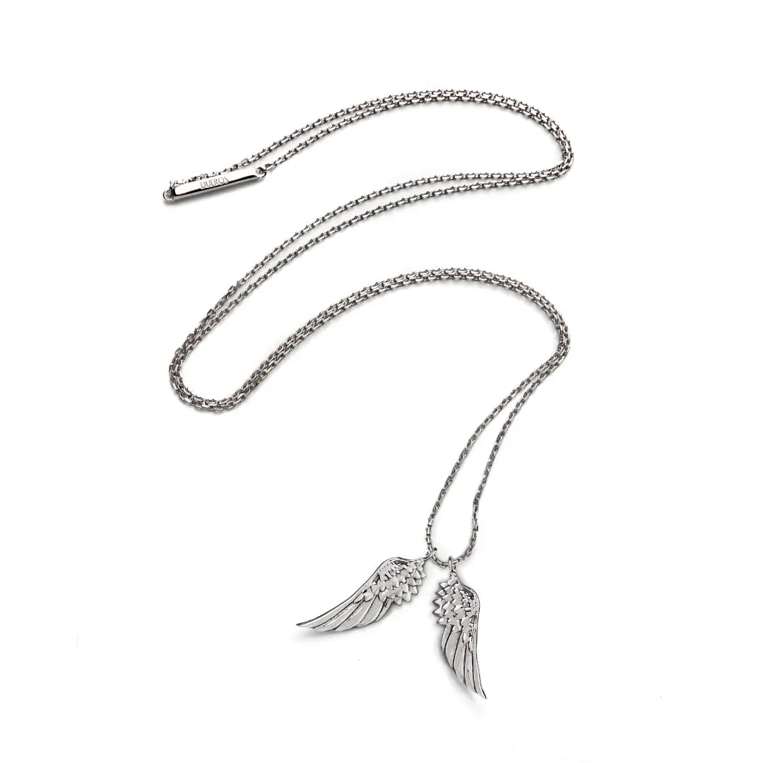Dueros angel wings necklace sterling silver for men and women