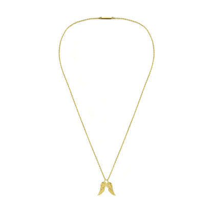 Dueros angel wings necklace yellow gold for men and women