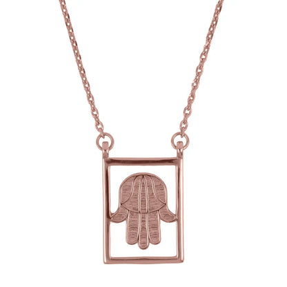 Dueros hand of fatima necklace 18K rose gold plated for men and women