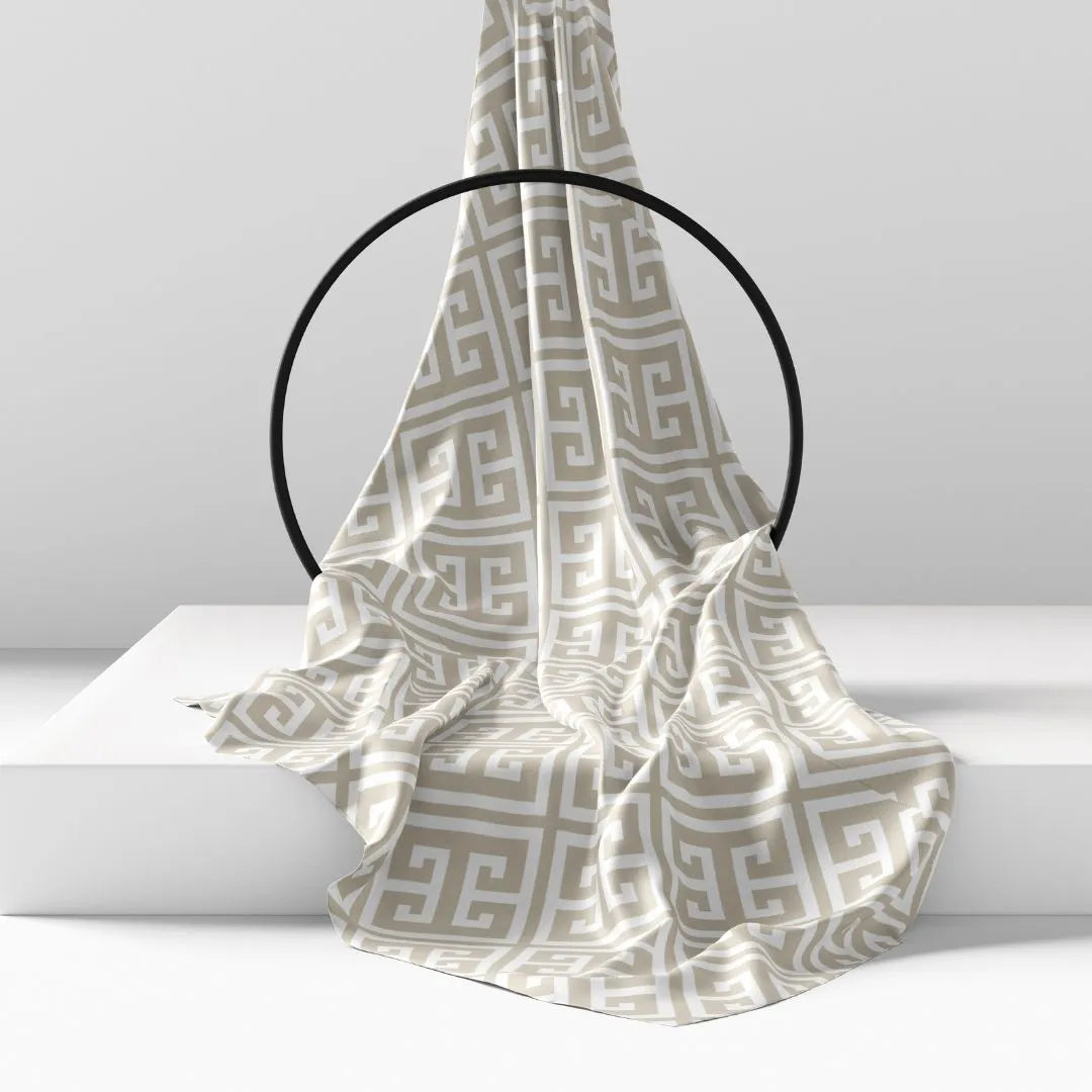 Muye Mykonos beige beach towel quick dry lightweight super absorbent sand-free with elastic hook