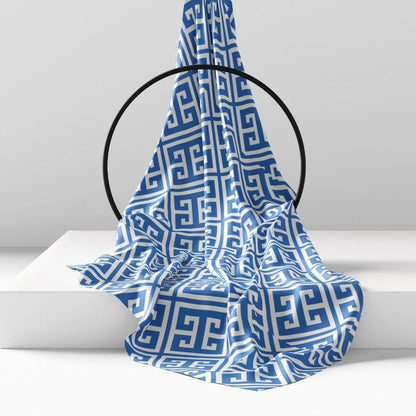 Muye Mykonos blue beach towel quick dry lightweight super absorbent sand-free with elastic hook