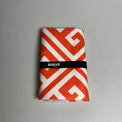 Muye Mykonos orange beach towel quick dry lightweight super absorbent sand-free with elastic hook