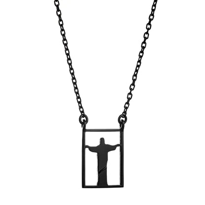 Dueros Rio Necklace black polished stainless steel for men and women