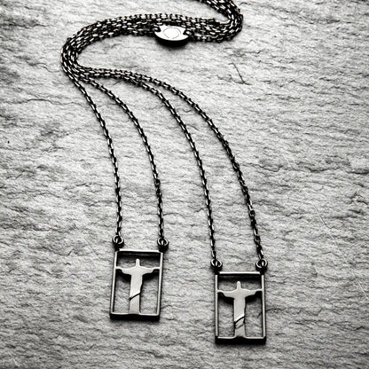 Dueros Rio Necklace black polished stainless steel for men and women